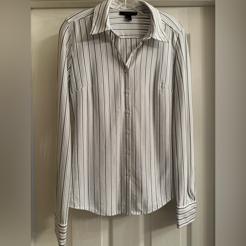 Express long sleeve button-down top